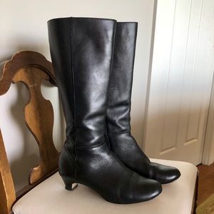 Lands End tall black leather boots